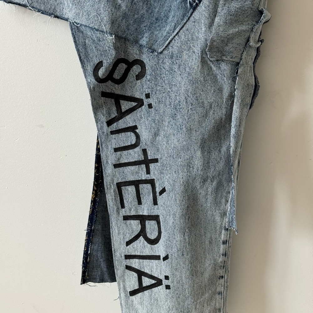 Unique Patchwork Denim Skirt - image 4